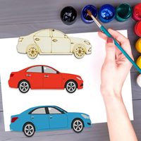 Cortes de Madera sin Acabado en Forma de Coche, Rodajas de Madera en Blanco con Forma de Coche para Pintar DIY, Adornos de Madera para Graffiti, Manualidades Hechas a Mano para Niños, Fiesta