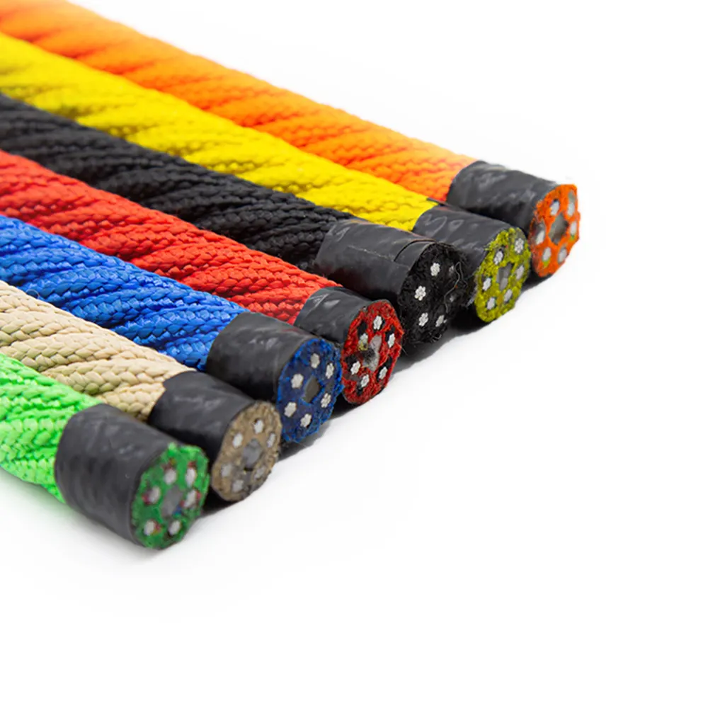 Cuerda de combinación de 8 hebras de alta calidad Cuerda de juegos de escalada de combinación de muchos colores con alambre de acero