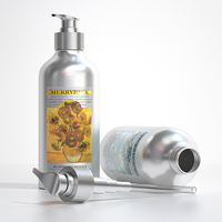 Flacon vide personnalisé en aluminium pour shampoing, gel douche, finition mate, 500 ml, flacon pulvérisateur en aluminium super premium