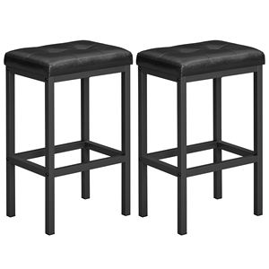 <span class=keywords><strong>VASAGLE</strong></span>, 2 bancs de salle à manger avec couverture en PU, siège de cuisine design industriel facile à assembler, tabouret de salle à manger en acier - Product Image 1