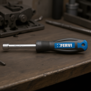 Fervi Chrome Plated Hex <b>Socket</b> Wrench 10mm Cr-V Steel Handle 1/2 in Drive for Automotive Repair and Precision Use - Product Image 3