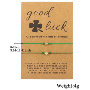 Bracelet de la Saint-Patrick avec pendentif trèfle vert, bijou tressé, carte cadeau, alliage de zinc, bracelets tendance - Product Image 5