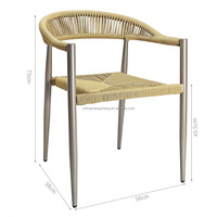 Chaise de salle à manger en bois, en plastique, sans bras, en aluminium, anti-rouille, étanche, pour restaurant, café, bistro