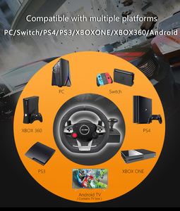 HiCyber High-Vibration Racing <b>Steering</b> <b>Wheel</b> Programmable Button Support for Multi-Platform Racing Gaming with Vibration Motor - Product Image 6