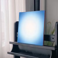 Peinture LED Minimaliste Bleue en Gros, Tableau Lumineux Ciel Bleu, Cadre Ultra-fin Carré, Décoration Murale pour Studio de Yoga