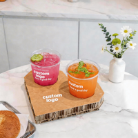 ETpack Porte-gobelet en forme de cœur en papier ondulé avec logo personnalisé Porte-gobelet biodégradable pour 2/4 tasses à boire, jus de fruits et thé