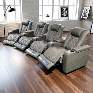 Kunden spezifisches Heimkino Echtes Leder Liegestuhl Wohnzimmer Theater Sitz konsole Liege sitz Privates Theater - Product Image 2