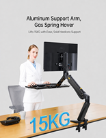 Support d'écran double usage pour poste de travail, bureau debout réglable en hauteur, bureau rotatif pour applications médicales et bureaux, 22-32 pouces