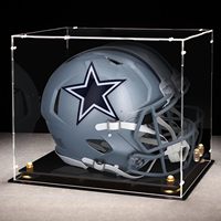 Vitrine de casque de football boîte de présentation pleine grandeur vitrine en acrylique transparent avec miroir arrière assembler la boîte de comptoir