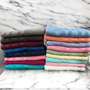 10 toallas de baño rectangulares 100% algodón de color liso absorbentes para adultos - Product Image 4