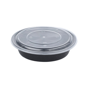 Round 750ml Disposable Lunch Box With Lid For Pasta Fruit Light Meals <b>Takeaway</b> Food <b>Container</b> Microwave Safe PP Material - Product Image 4