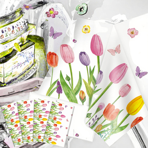 Paquete de 4 Manteles de Plástico con Diseño Floral de Tulipanes y Lavanda para Primavera/Verano, 51x86 Pulgadas - Product Image 2