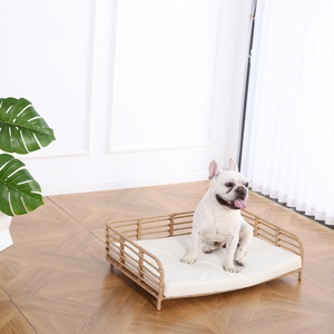 Cama elevada para mascotas, sofá de mimbre de ratán para perros, cama transpirable y refrescante para cachorros, para interiores y exteriores, ideal para el verano, venta al por mayor. - Product Image 3
