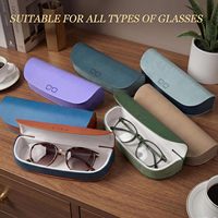 Étui rigide rectangulaire pour lunettes 3-en-1, étui pour lunettes de soleil et lunettes de vue avec chiffon de nettoyage et pochette de rangement