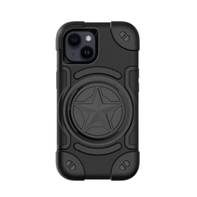 Black Silicon+PC Camera Protection Phone Case for iPhone 13 14 15-10 Colors Simple Design
