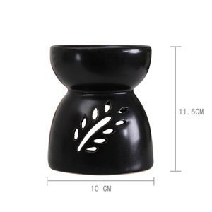 Brûleur d'encens et diffuseur d'huiles essentielles en céramique noire mate, grande capacité, <span class=keywords><strong>pour</strong></span> cire fondante et bougies au vinaigre, vente en gros - Product Image 6
