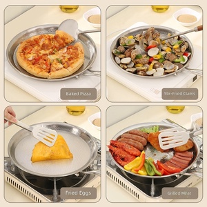 Poêle à crêpes antiadhésive en titane martelé de 11 pouces, plaque à pizza en titane ultra-durable pour la cuisson - Product Image 3