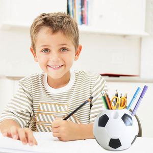 Porte-stylos en plastique écologique en forme de ballon de football, pot à crayons pour la promotion de la marque d'entreprise, organisateur de bureau - Product Image 4