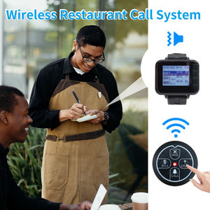 Vibrador de campana de reloj inalámbrico de 433,92 MHz para restaurante 1 relojes de pulsera recargables 5 botones de mesa con cancelación de bebida de factura de llamada - Product Image 5