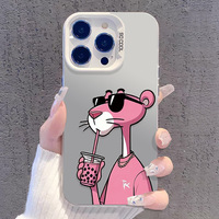 Coques de téléphone portable en TPU tendance, mignonnes et coquines, motif léopard rose, pour iPhone 17 Pro Max, 16 Pro, 14 Pro Max, 13 Pro, emballées en sachet OPP