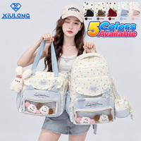 Sac à dos transparent multi-compartiments avec imprimé étoiles mignon 5 couleurs OEM pour adolescentes - Ensemble de sacs pour le campus
