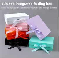 Boîte cadeau magnétique pliable en gros avec logo personnalisé, emballage en carton de luxe pour cosmétiques, bijoux, boîte rigide magnétique