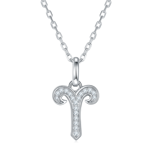 925 스털링 실버 18k 골드 도금 모이사나이트 조디악 목걸이 - Product Image 1