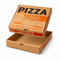 Boîte à pizza personnalisée avec logo imprimé, en carton ondulé, emballage alimentaire à emporter, boîte à pizza en papier kraft, vente en gros, boîtes recyclables