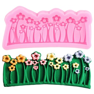 Flower Silicone Mold For Cake Decoration DIY Fondant Chocolate Candy Mold Green Pink Light Gray - Product Image 1