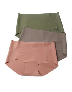 Nouvelle tendance confortable sans couture doux tongs femmes sous-vêtements antibactérien plusieurs couleurs mi-hauteur slip culotte pour la vie quotidienne