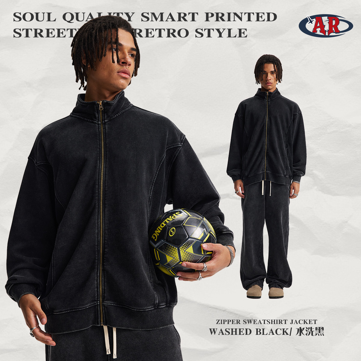 F15 Sweatshirt-Washed Black