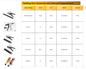 Kit Konversi Pistol Caulking Pengeluaran Perekat Pistol Buang Manual 2:1 4:1 10:1 30 55CC 400cc