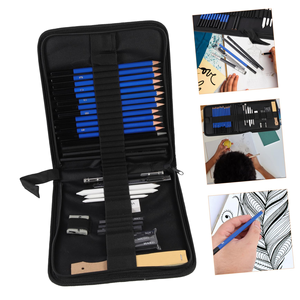 Kit de dessin et d'esquisse personnalisé de 35 pièces, ensemble de crayons à dessin, crayons graphite, gomme, accessoires de dessin professionnels, crayons à dessin pour l'école - Product Image 3