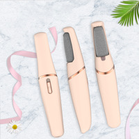 Kit d'outils de pédicure professionnel électrique rechargeable pour enlever les callosités des pieds, exfoliant à double tête pour peau morte avec lumière LED