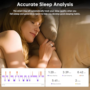 Anneaux intelligents de santé en émail OMKAIMING pour femmes et hommes, anneau de suivi du sommeil, de l'oxygène et de la forme physique, sans abonnement, compatible avec iOS et Android - Product Image 4