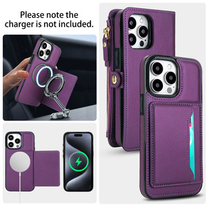 Funda Protectora Multifuncional con Cierre y Correa Cruzada de Cuero PU para iPhone 17 Pro <span class=keywords><strong>Max</strong></span> 16 15 14, con Carga Inalámbrica - Product Image 3