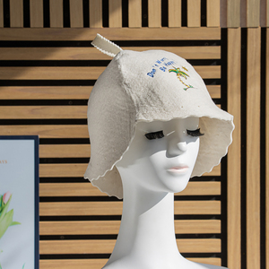 Chapeau de sauna en feutre de laine naturelle de qualité supérieure, avec logo personnalisé, vente en gros, pour spa, banya et hammam - Product Image 4