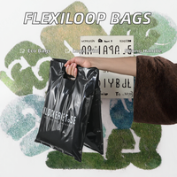 Sacs de courses en plastique personnalisés avec poignée Flexiloop, recyclables, avec poignée à valve, pour l'emballage de vêtements en détail