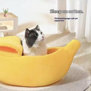 Bestseller Bananenförmiges Winter-Haustiernest Warmes Katzen- und Hamsterbett aus Kunststoff für Katzen- und Hundeschlafmatte - Product Image 5