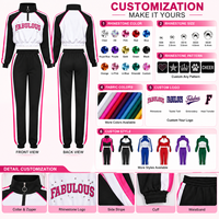 Ensemble de survêtement personnalisé pour cheerleading, enfants, jeunes, adultes, unisexe, pull à fermeture éclair, pantalon de jogging, survêtement d'équipe