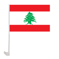 Drapeau national du Liban à clipser sur la vitre de voiture, drapeau décoratif à suspendre, drapeau de voiture pour supporters, monté sur véhicule