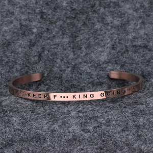Sức Tiếp Tục Đi Thiết Kế Thời Trang Thép Không Gỉ Khắc Tin Nhắn Cuff Inspirational 18 k Bangle Vòng Đeo Tay cho Nam Giới Phụ Nữ - Product Image 6