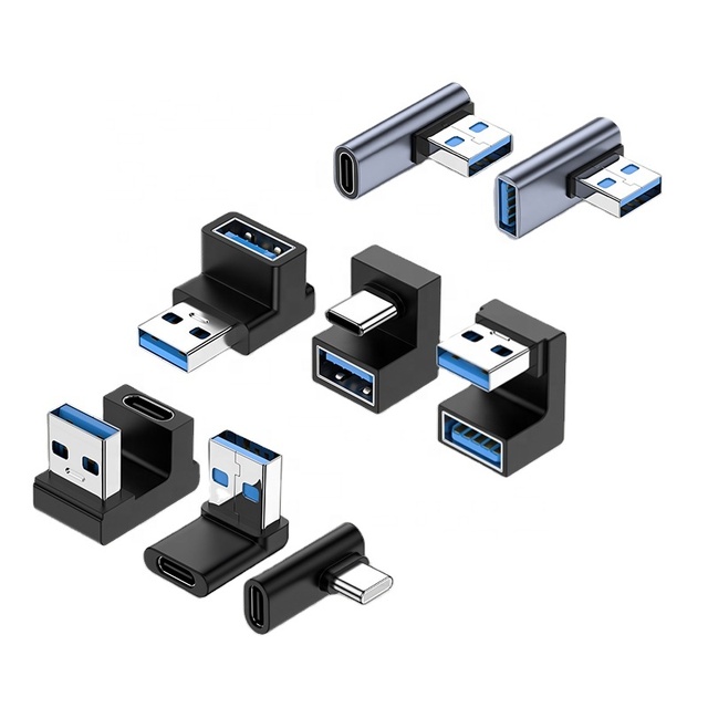 Otg Usb Type C Female Connector to Usb 3.0 Type a Male Angle Charge Data Adapter