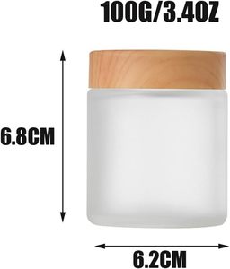 Tarro de Plástico PET Transparente/Ámbar Esmerilado Natural de Lujo al por Mayor de 150g/250g para Mantequilla Corporal y Crema para Ojos con Tapa de Bambú - Product Image 2