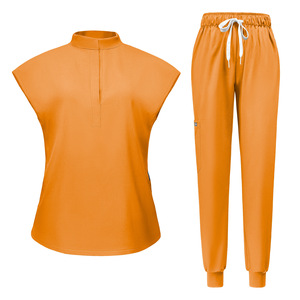 Trajes de fregado personalizados para mujer, tops con cuello levantado, uniformes de enfermera médica para correr, conjunto de uniformes de Hospital Dental para spa de belleza, conjuntos de uniformes médicos - Product Image 6