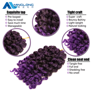 批发8英寸牙买加弹跳跳跃棒卷曲钩针编织发辫非洲合成编织接发 - Product Image 3