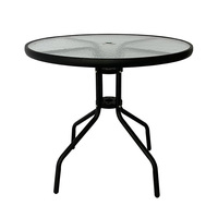 Ensemble de meubles de jardin Uplion 5 pièces, table à manger en acier résistant aux intempéries et ensemble de chaises empilables pour villa, patio, cour