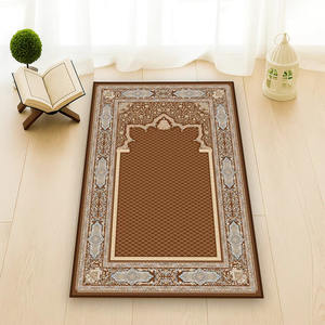 Alfombra de Oración Persa Rectangular con Patrón Geométrico, Pelo Plano, Espuma de Alta Densidad de 17 mm de Grosor, Base de Goma Antideslizante, Poliéster - Product Image 2