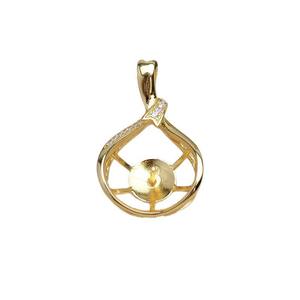 11-12mm DIY Accessories for Pearl Ribbon Pendant Empty Base Semi-Finished Product JG5945 Bead Base <b>Concealer</b> Pendant Head - Product Image 5