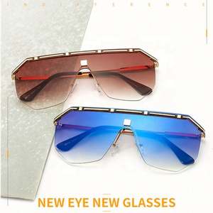 Lunettes de soleil tendance sans monture 2021 personnalisables avec logo, protection UV400, verres monobloc surdimensionnés pour hommes et femmes – Meilleures ventes - Product Image 4